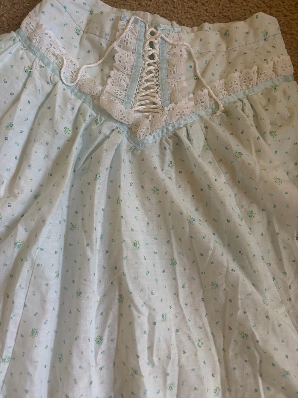 Vintage Corset Handmade Ditsy Floral Maxi Prairie Cottagecore Storybook Skirt